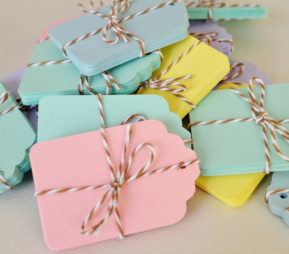 20 Small Pink Pastel Gift Tags Hang Tag Blank Price Tag