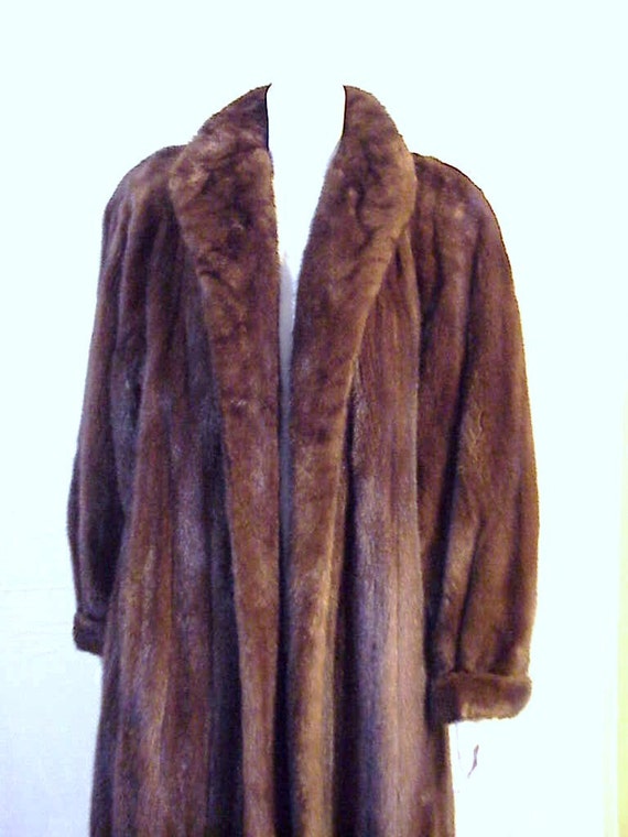 Neiman Marcus Full Length Mink Fur Coat XL Female Pelts