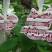 Dark Red, Sheet Music, Ceramic Dove and Heart - Wedding or Christmas Ornament