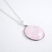 Pink Pendant Necklace 3/4" Round Japanese Washi Pendant
