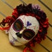 Vampina - Day of the Dead Mask Red Purple Skeleton sugar Skull Spider Rose Wisteria Flower Dia De los Muertos Calavera mask