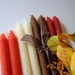 Orange, Rust, Natural and Brown Beeswax Candles