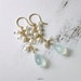 EYELET - blue chalcedony pearl gold earrings