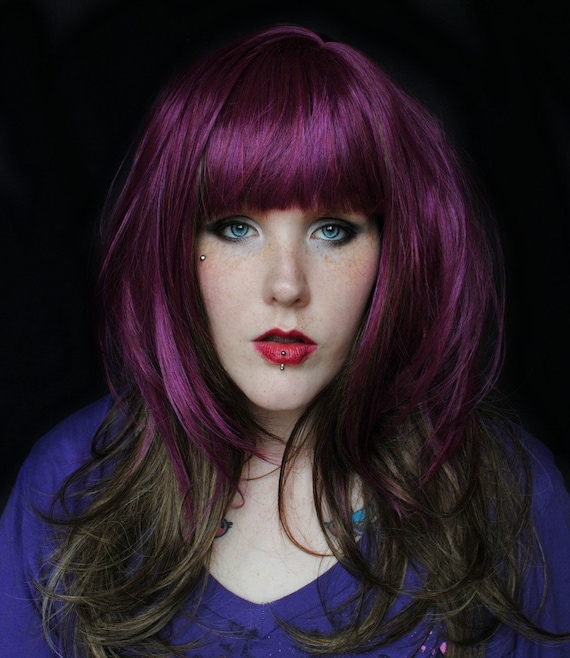 DEAR AUTUMN wig // Brown Purple Hair // Magenta Fall Warm