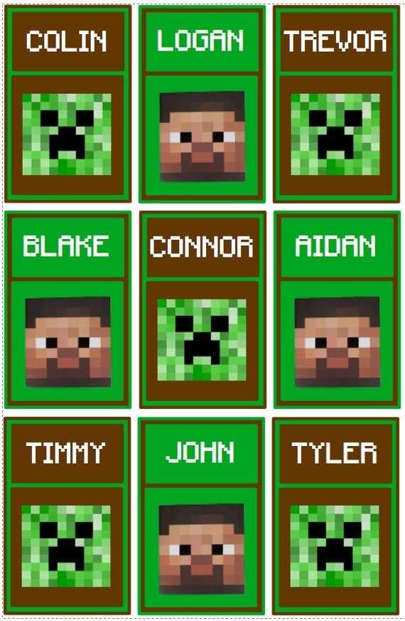 Items similar to Personalized Minecraft Lanyard Inserts 