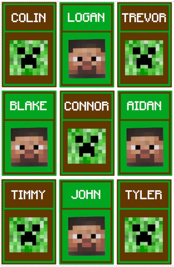 Items similar to Personalized Minecraft Lanyard Inserts 