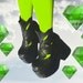 vintage 80s 90s GOTH GRUNGE CLUBKID womens crystal gem cutout leather platform boots size 7-7.5