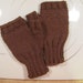 Mens Knit Fingerless Gloves Cocoa Brown L to XL