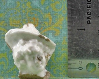 Tiny Vintage German Doll Head With Hat for Doll Making Art Doll or Altered Art