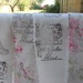 FINAL LISTING - Rachel Ashwell Fabric - Hand Stamped Ribbon - Hand Stamped Trim - Roses - French - Paris - stamped fabric - embellishment