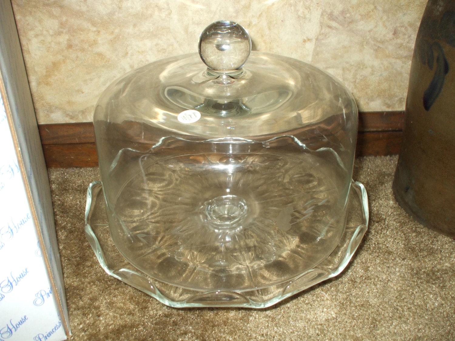 Princess House Heritage Retired RARE Crystal Cake Plate Stand