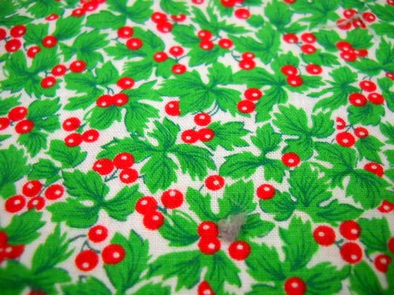 Red and Green Holiday Print Fabric