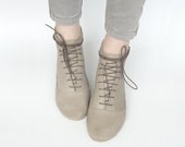 The Leather Handmade Ankle Midi Boots