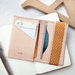 Personalized Card Holder with Elastic Band - Leather - Nude - Hand Stitched