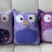 RESERVED for ashley - 3 custom purple owlets.