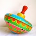 Vintage Top, Tin Toy, Tin Top, Children, Shabby, Colorful, Zoo Animals, Neon, Colorful, Home Decor, 1950's