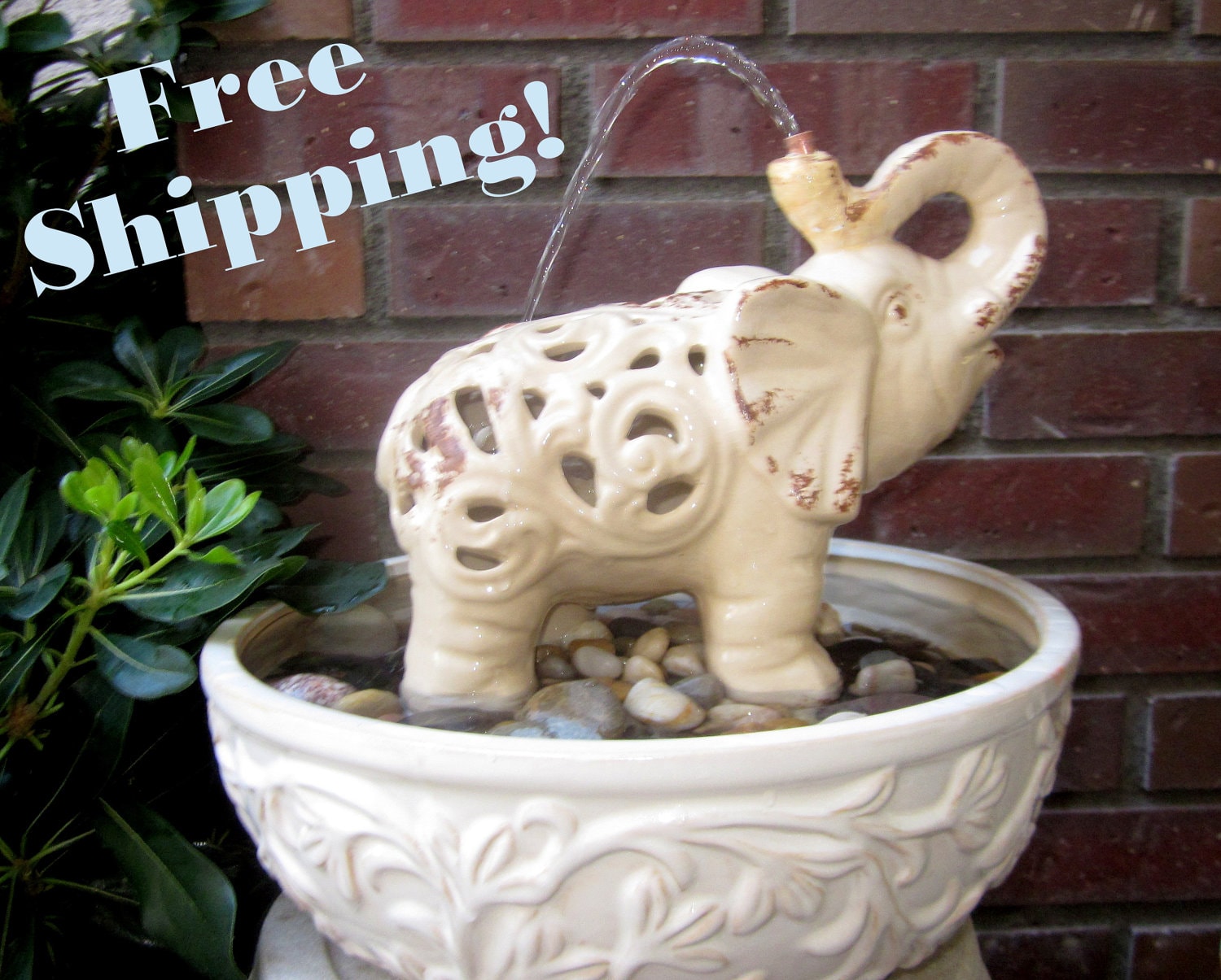 Elephant's Shower Water Fountain Indoor and by NoodleDooDesigns