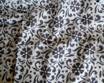 Orange - Bagh Print Patchwork Cotton Unstitched Kurta Material (2.7M) 31