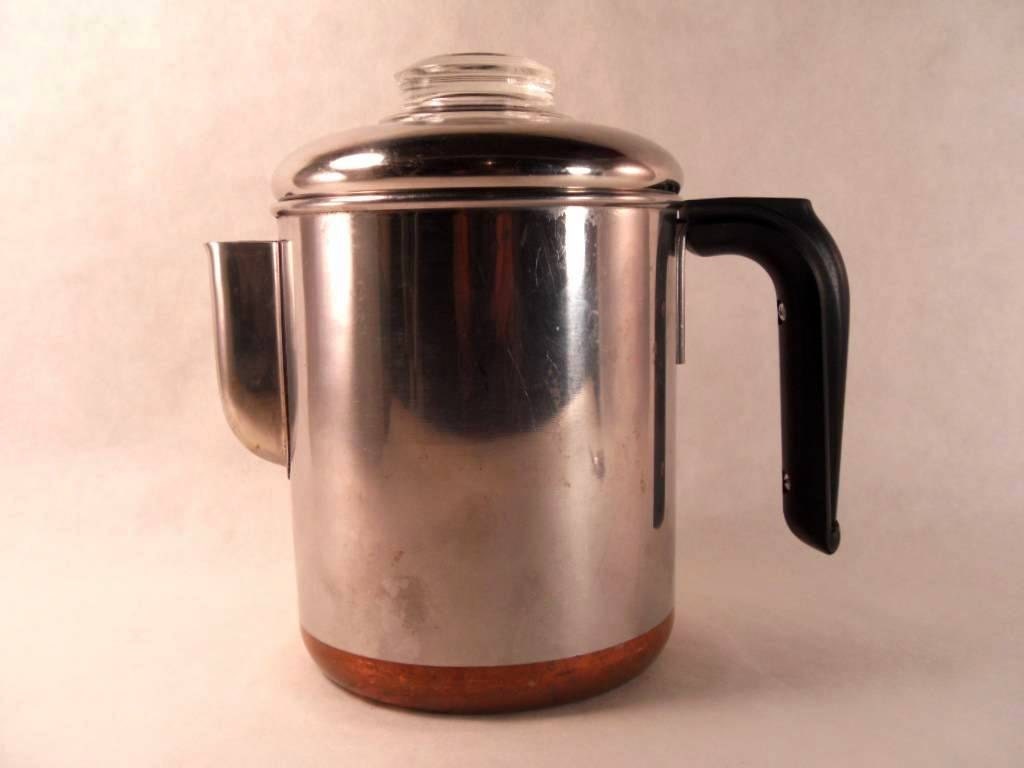 Mid Century Coffee Percolator Stainless Steel Revere Ware