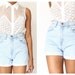 Vtg Levis Rolled Up High Waist Light Wash Shorts size 7