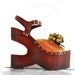 RARE // Sabots by Kimel Vintage Sculptural Wood Platform Acorn Wedge Heels