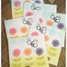SIX Thank You Cornflower Honey Bee Pink Orange Purple Blue Skies Stamped Handcut Mini Note Cards with Envelopes All Handmade