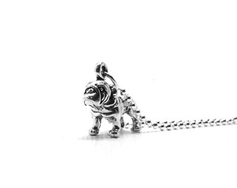 Bulldog Necklace, Bulldog Jewelry, Bulldog Pendant, Charm Necklace, Bulldog Charm, Sterling Silver Jewelry, Sterling Silver Bulldog Necklace