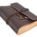 Brown Vegan Faux Leather Journal with Tea Stained Pages