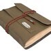 Loden Green Vegan Faux Leather Journal with Tea Stained Pages