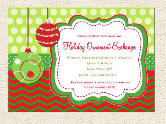 Ornament Exchange Invitations 2