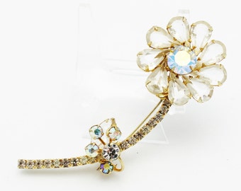 Juliana Clear Crystal Flower Brooch