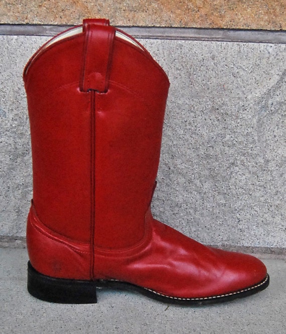 Vtg Bright Red Laredo Roper Boots Women's by EmeraldCityRetro