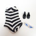 Vintage Barbie Original Swimsuit Outfit - Zebra Stripe Suit, White Sunglasses, Black Heels