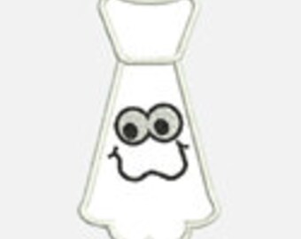 Ghost Tie...Embroidery Applique Design...Three sizes for multiple hoops...Item1537...INSTANT DOWNLOAD