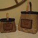 Reserved for Natalie Two Primitive Handwoven Wool Storage Baskets