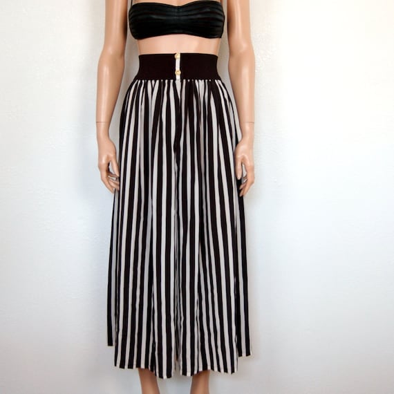 black & white striped palazzo pants