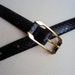 Black Snakeskin Belt wth Gold Tone Buckle