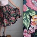 Pink & Black Rose Floral Skirt with Pockets