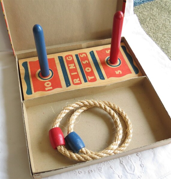 Vintage Ring Toss Game made of Wood