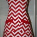 Chevron Full Bib Apron Red and White