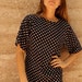 90s SILK black & white POLKA DOT blouse with built in Tank Top