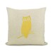 Owl pillow case, Owl decor, Geometric, 16x16 pillow cover, Mustard yellow and grey - Mustard yellow owl pillow cover with geometric back