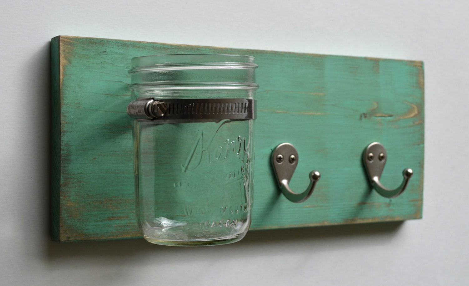 Wall Organizer Key Hook Mason Jar