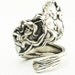 Sterling Silver Spoon Ring Goddess and Flower Art Nouveau Handcrafted in Your Size (2505)