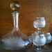 Vintage English Sailing Ship Brandy Glasses and Decanter / English Shop