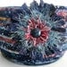 Coiled Rope Basket Bowl Shabby Chic Blue Cottage Decor