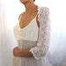 Ivory Lace Wedding Shrug....Elegant Hand Knitted Shrug
