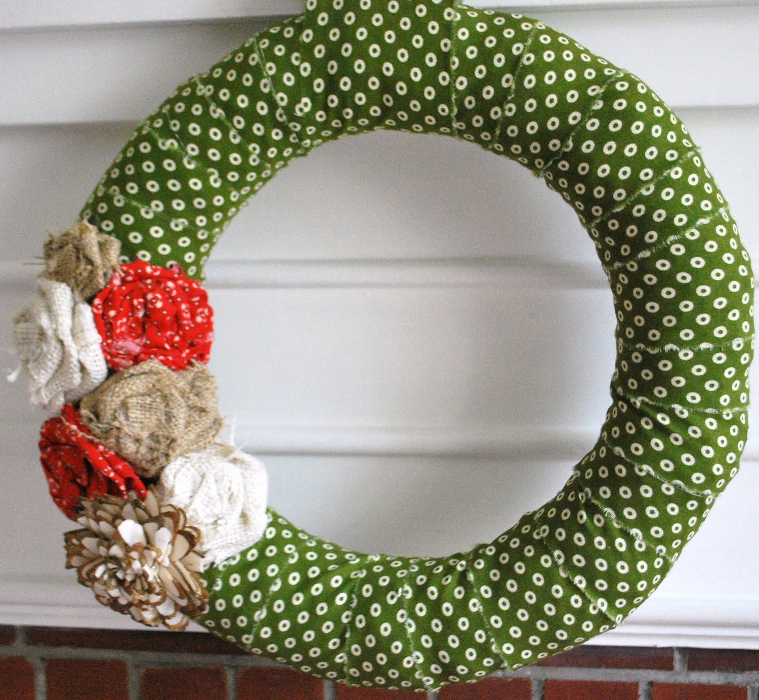 Christmas Wreath fabric wrapped