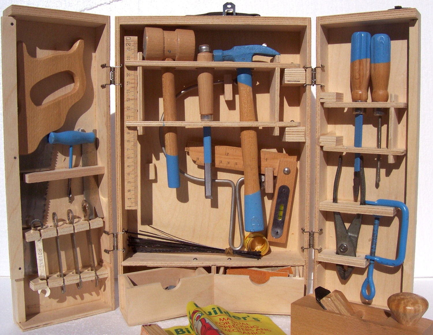 Vintage Billy Builder's Tool Box Set For Young Carpenters