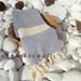 Turkishtowel-High Quality,Hand Woven,Pure Cotton,Hand,Head,Hair Towel or Unisex Neck Warmer-Natural Cream and Blue